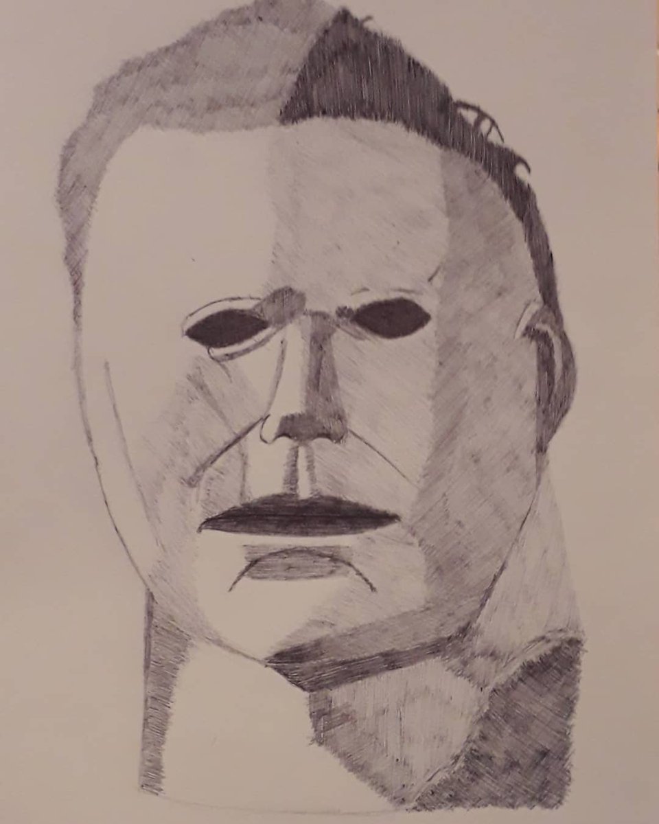BarabaraOpwlp's tweet photo. Pen drawing of Michael Myers https://t.co/83IPuu7RCZ