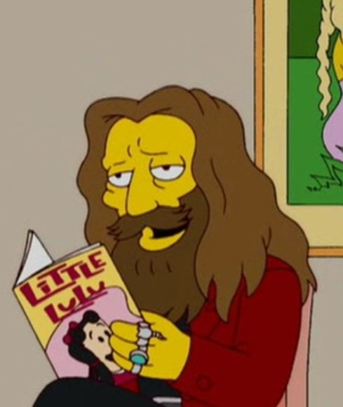 BerIn_Diaz's tweet photo. Dato: en una reciente entrevista Alan moore confeso que tiene una figura de su parodia de los Simpson y que amo participar en ella, y dijo que es divertido tener una versión súper musculosa de el. https://t.co/VQNLSgFwNw