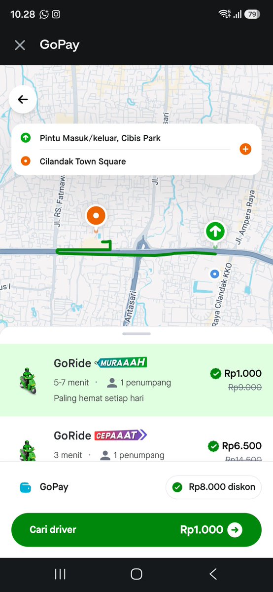 Purpleberry299's tweet photo. solusi hidup hemat ala anak kosan ya Gojek Di GoPay 1000 lah. murahnya ga ngotak, lumayan sisa uangnya bisa buat tabungan masa depan. https://t.co/QMkopstEWH
