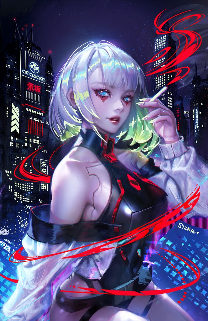 SiZNArt's tweet photo. 2022? VS 2026 
Lucy #Cyberpunk https://t.co/0HWA6sp1ER