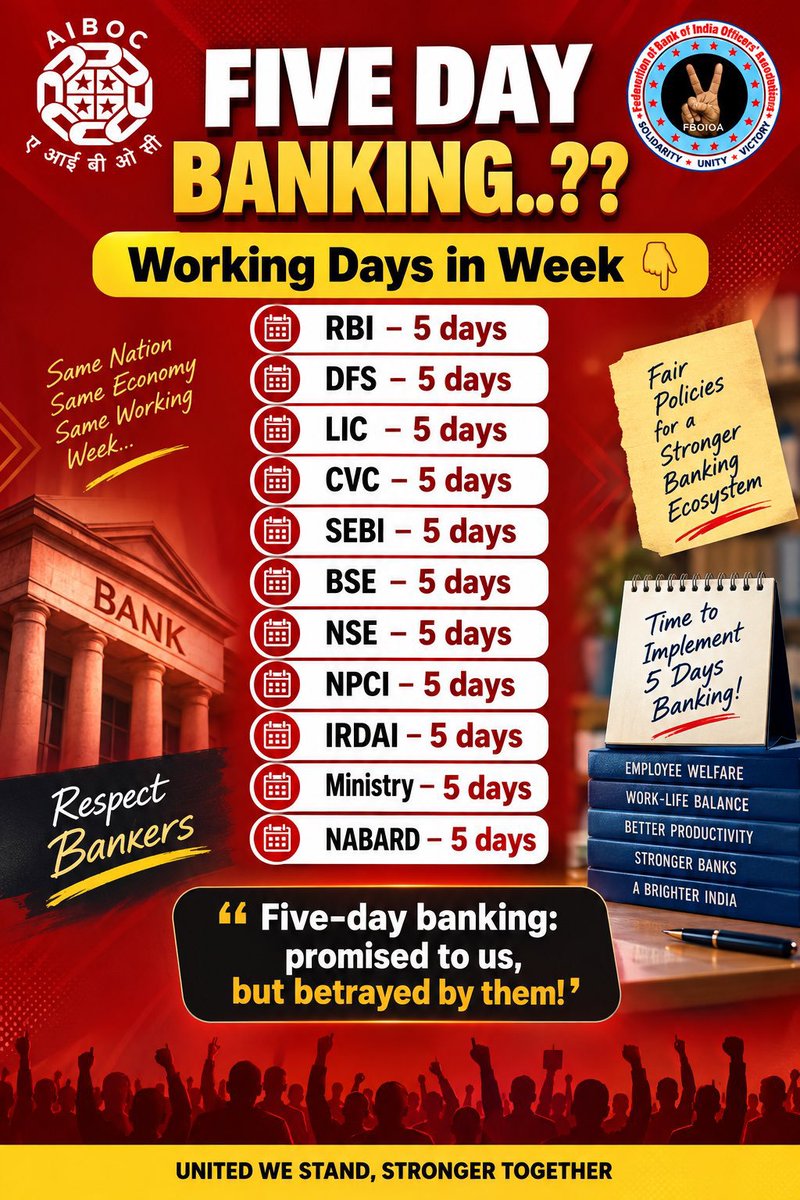 aruninset's tweet photo. @DFS_India @PMOIndia #5DaysBankingnow https://t.co/BnppRnt9XW
