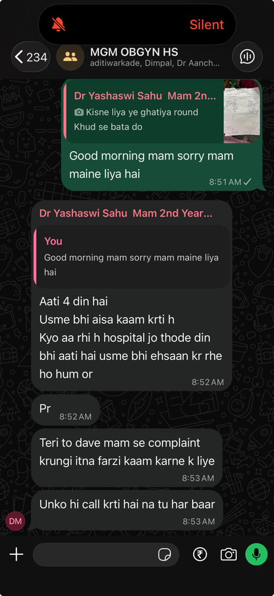 jsdass1978's tweet photo. Justice needed for Dr. Simmi Yadav , O& G resident of MGM, Indore

Toxicity pushes another hardworking, dedicated and meritorious resident to suicide .

Dr.Simmi Yadav been fighting toxicity of seniors for the past 6 months who has unlimited abusive power given by former HoD Dr.Nilesh Dalal. After her fight for work-life balance illegitimate duty hours of 36 was reduced to 12 hours. But bullying of seniors didn’t stop with blessing of HoD. They used to corner her, belittle her every day for silly reason just with the intention of humiliating her

Dr.Simmi Yadav attempted suicide and now in ICU .

As an eye was measure college remove Dr.Nileh Dalal  from HoD post.

But is this enough? Is this the justice? Not at all.

Culprits of mental harassment must be sent to Jail immediately to save other resident doctors that face inhumane duty hours and verbal abuse every day. Law breakers shall not be at college and harass our children

Senior students that bullied her must be immediately rusticated from the college and seniors & former HoDd must be booked under

BNS 108. for abetment to suicide ,
BNS 352 for intentional insult
BNS 79 (Word, Gesture or Act Intended to Insult the Modesty of a Woman)

Let’s support efforts of United Doctors Front under chairmanship of Dr.Lakshya Mittal. He has spoken to the Dean of the college and UDF is seriously working to implement 48 hours work rule at MGM, Indore