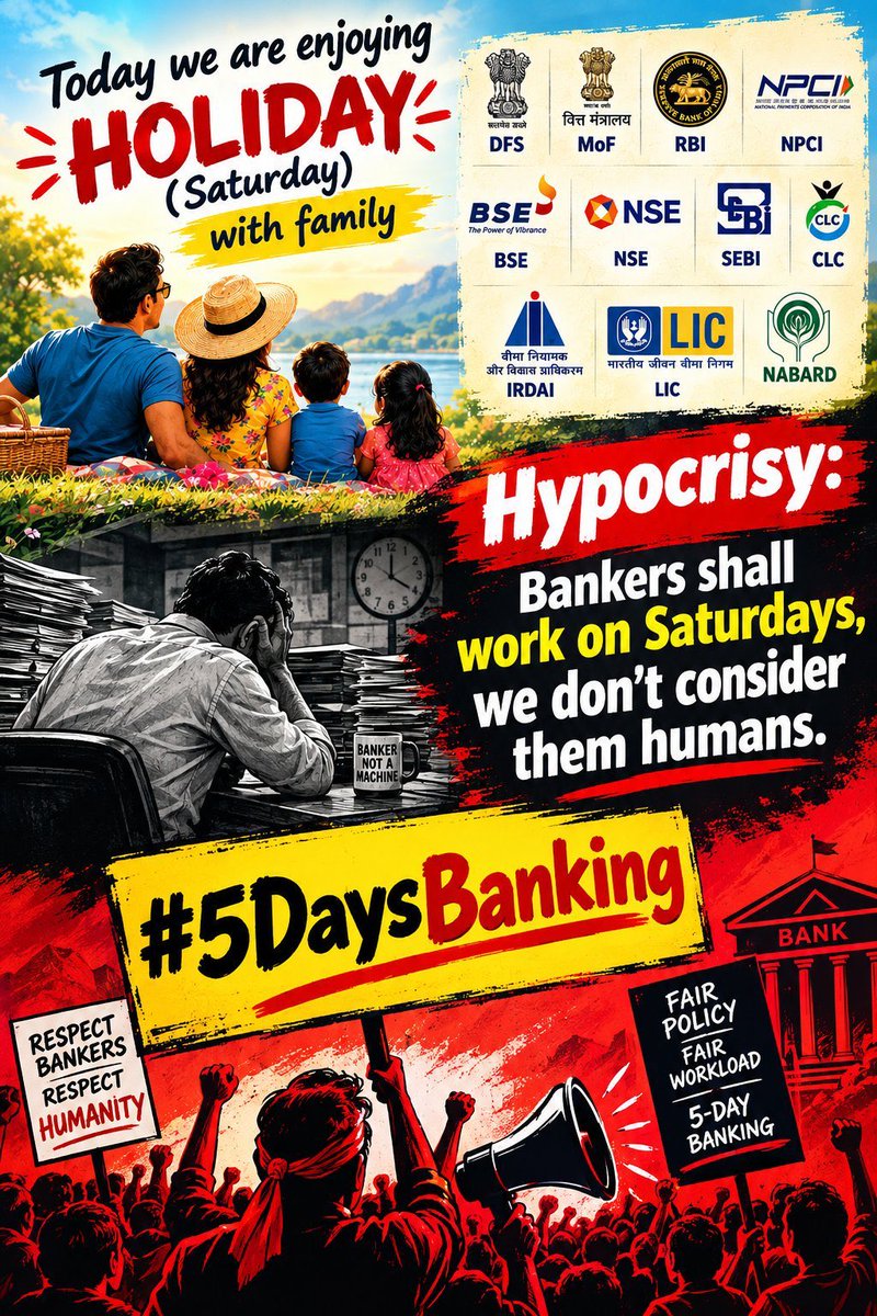Nanda_jii's tweet photo. than ensuring banking services during 3 days strike why @DFS_India don't implement when it has been agreed mutually, it's blatant Voilation of Bipartite Agreement
#5DayBankingNow
#AIBOC #UFBU #AICBOF
@aiboc_in @IndiaOfficers https://t.co/QU92gmppm6