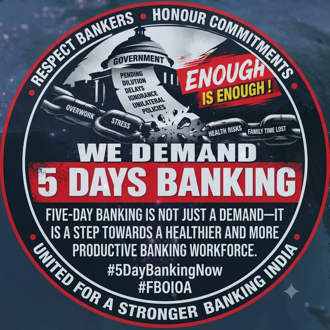 manoj32836's tweet photo. Immediate Implement 5-day banking immediately. 
Bankers deserve a healthier work-life balance. Reducing the working week can help lower stress and improve productivity,without compromising essential banking services.
5 days banking now!
#5DayBankingNow
@DFS_India
 
@nsitharaman https://t.co/y1NLUgAiST
