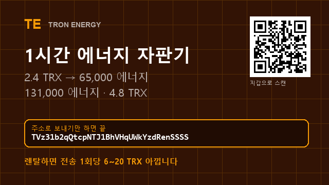 Dydecjx's tweet photo. 지갑 주소 하나로 에너지 렌탈이 끝납니다. ✦

2.4 TRX → 65,000 에너지 (1시간)
4.8 TRX → 131,000 (두 번 보낼 분량)

주소 : TVz31b2qQtcpNTJ1BhVHqUWkYzdRenSSSS

#코인지갑 #코인지갑이체 #블록체인 https://t.co/2tNMT1fial
