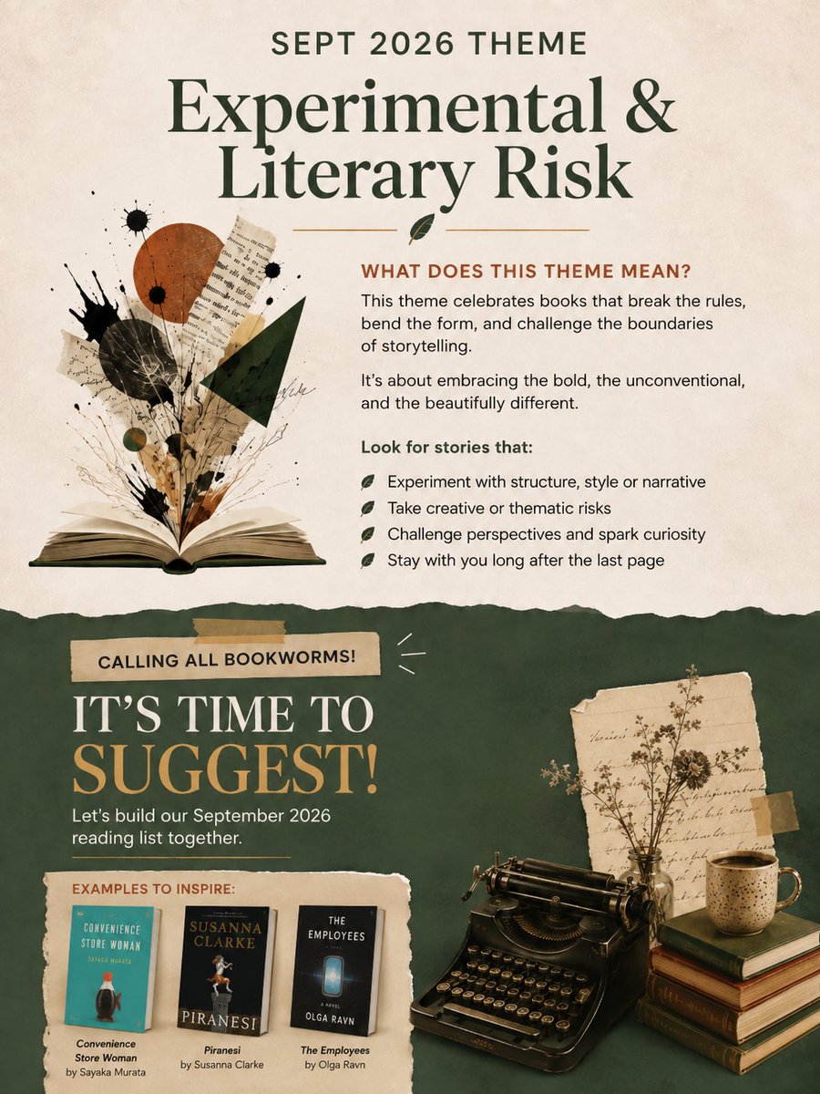 BookClubSL's tweet photo. Our theme for September 2026 #BookClubSL https://t.co/AyOflTTueM