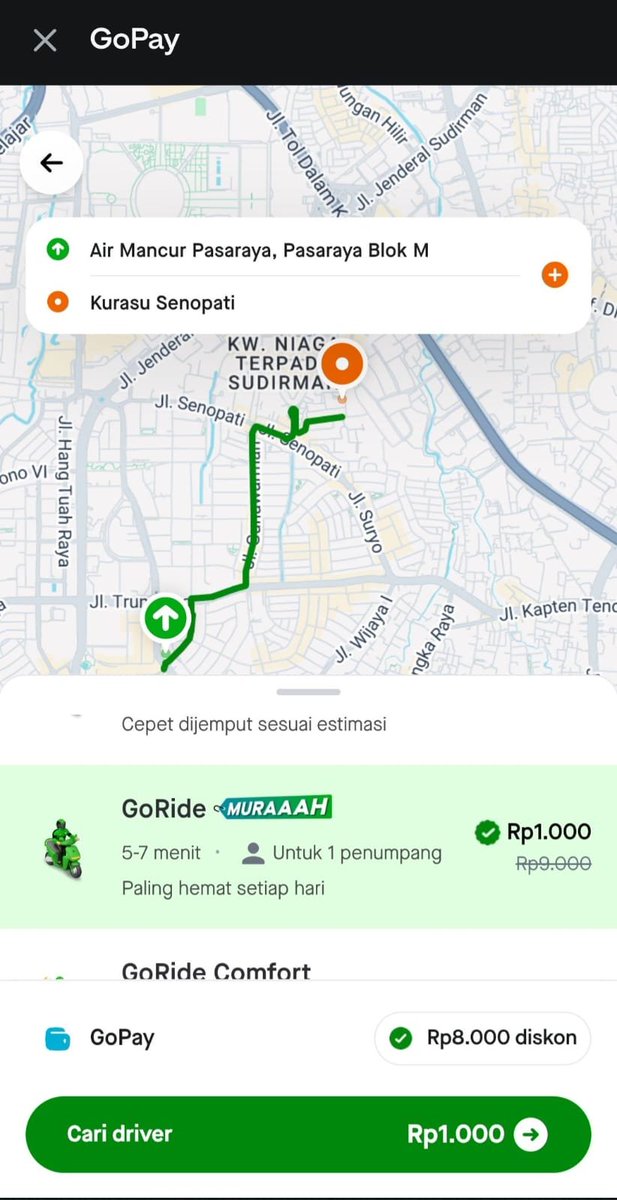 ayuluf's tweet photo. Lagi cari cara biar ongkos jalan nggak bikin kantong jebol, eh nemu ini. Pesen Gojek langsung di GoPay mulai dari 1rb. Gojek Di GoPay 1000 https://t.co/GxbmFqDFaF