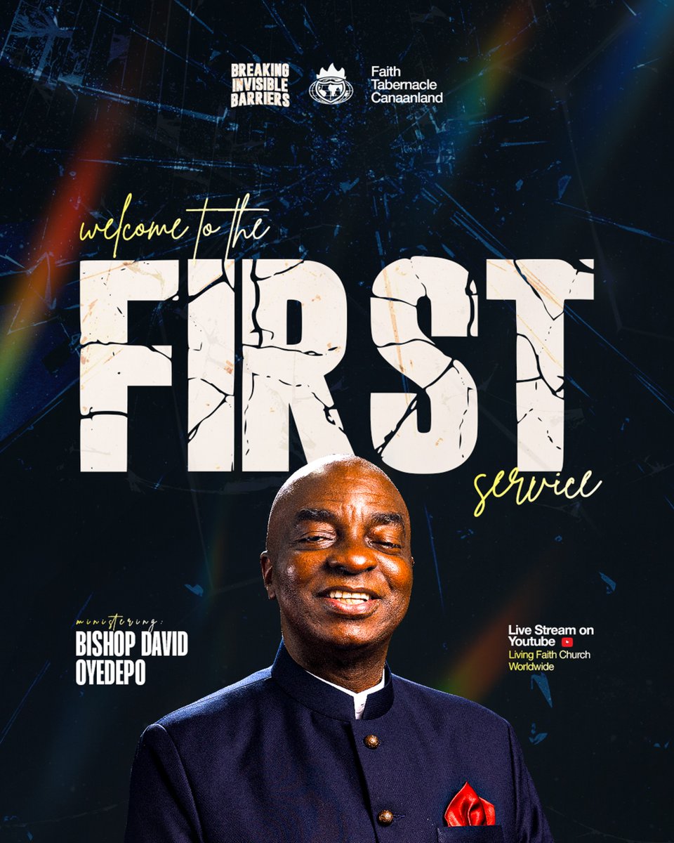 ft_canaanland's tweet photo. It is time for every barrier on your path to give way!

In this service, get set for an encounter that will usher you into new levels of grace, favour and fulfilment.

#BreakingInvisibleBarriers
#LFCLiveService
#OpenDoors2026 https://t.co/kR8hwgZmNI