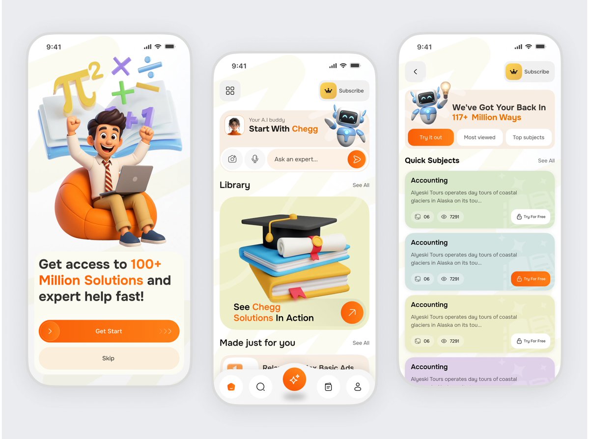 uiuxmostofa's tweet photo. AI Education App UI/UX Design – AI Study &amp; Homework Helper Mobile App https://t.co/DWzMTjix2b