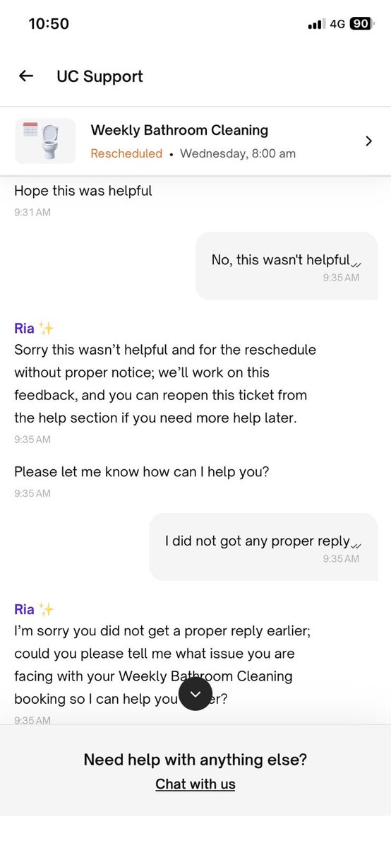 manish_1901's tweet photo. @urbanclap @urbancompany_UC @UC_Assist pathetic services
Booking done 4 days prior but just before 5 minutes ur technician reschedule without informing and when contacting help section only one automated computerised answer we are getting https://t.co/DIIYb7r2y5
