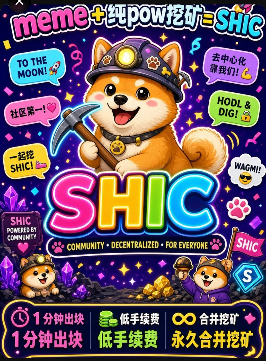 monkey69432's tweet photo. #pow #shic #meme
shib币的pow版本
底层公链基于狗狗币挖矿
每一个shic都是矿工挖出来的
没有阴谋没有背刺
纯社区推动
TG : https://t.co/XA60RgG8nS
现在加入社区下载钱包就能领取20000shic https://t.co/BHoJ4SGmYI