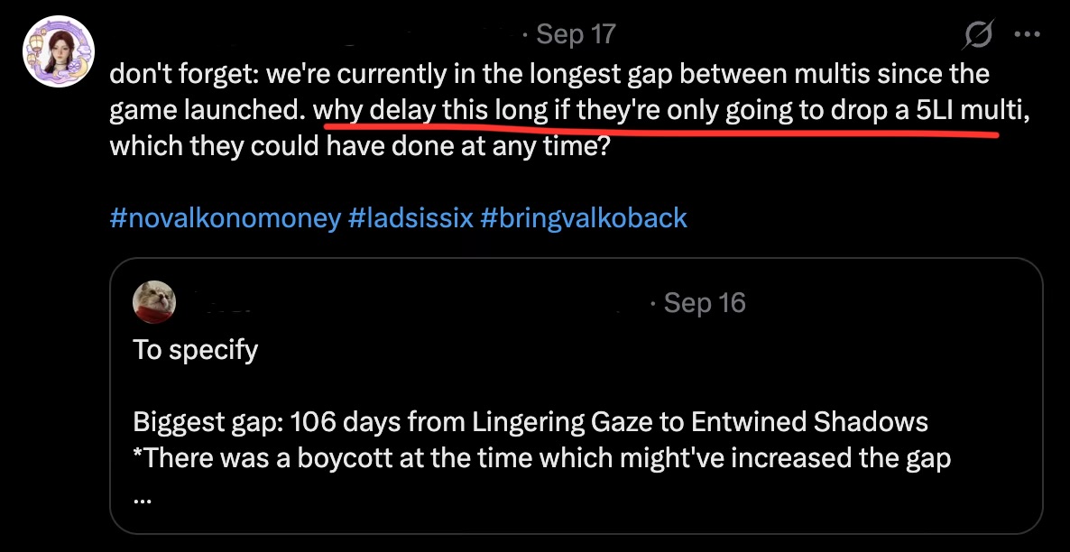 seraphim_fest's tweet photo. Shame on Valkotwt for not realizing this in Jul. Notice how those ppl were wrong all along? Making copium jokes? That's ok. But pushing them as genuine hints &amp; accusing ppl who actively protest as antis is not. That's cyberbullying &amp; they deserve an apology. Take responsibility. https://t.co/lGFf8LKDjD