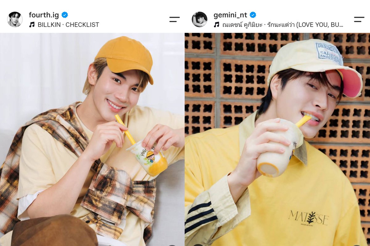 4FahFourth's tweet photo. นี่แหละ ส่วนผสมที่ลงตัว ถูกต้องที่สุด

Yogurt Mango Pipo 💛
Yogurt Biscoff Caramel 🤎

( ป้าเลิฟการเลือกเพลงมาก หวานหอมสุดๆ อินเลิฟ )

#yoguruto
#GeminiFourth #เจมีไนน์โฟร์ท 
#Gemini_NT #Fourthnattawat https://t.co/VXRYiCuPmU