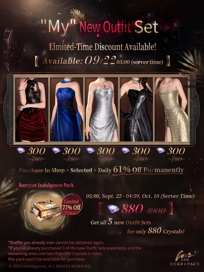 starjasmine423's tweet photo. ✨Dress GA✨

Well yes I decided that I will do a GA for the dresses of our MC 😍😍

Prizes 3X 300 purple diamonds so you can choose one outfit!

Comment with which outfit you would be buying if you are selected 😚

End time: September 22th 10:00 AM MX time

I’ll contact you so please answerr your DMs 😡