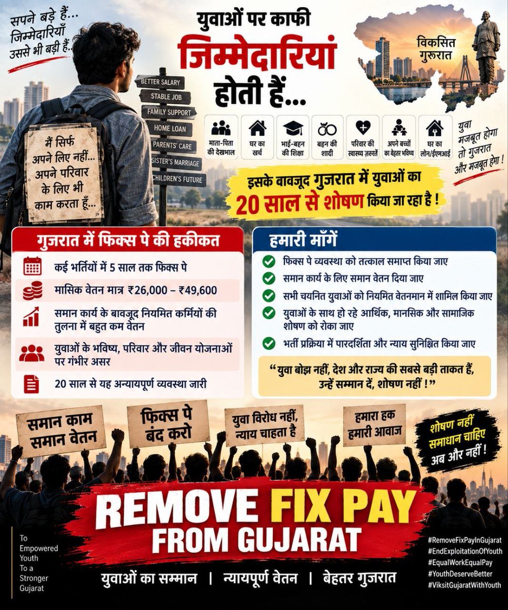 gopani8141's tweet photo. #remove_fixpay_in_gujarat 

હવે આ શોષણનું અંત લાવો, સમાન કામ માટે સમાન વેતન આપો. https://t.co/amBEZa0l3w