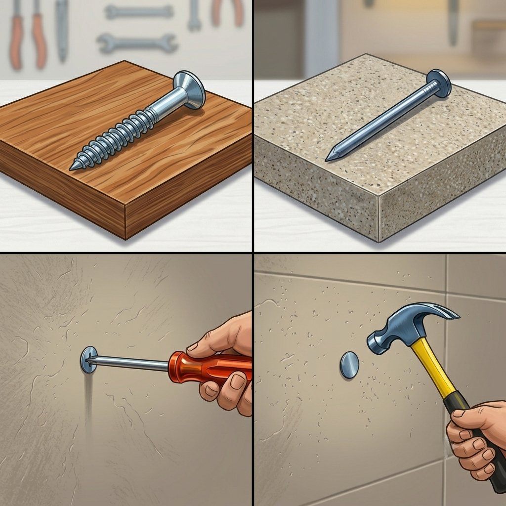 Samraj_49's tweet photo. Hey @grok , Which is stronger for attaching furniture to the wall, a nail or a screw. 
We can see that this Screw has to be tightened with a Pechkash , whereas the nail has to be fixed by hitting it with a hammer, but which of the two is stronger for the future more stable. https://t.co/D7MNvgbFnh