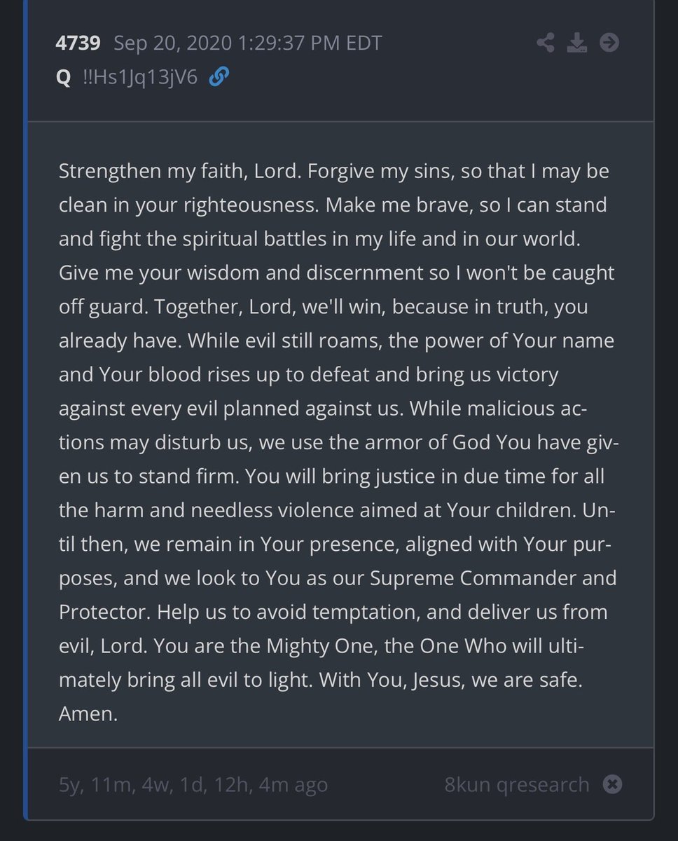 SunTzusWar's tweet photo. This prayer is more important than ever. Pray it tonight before you fall asleep https://t.co/FO73NeyDEg