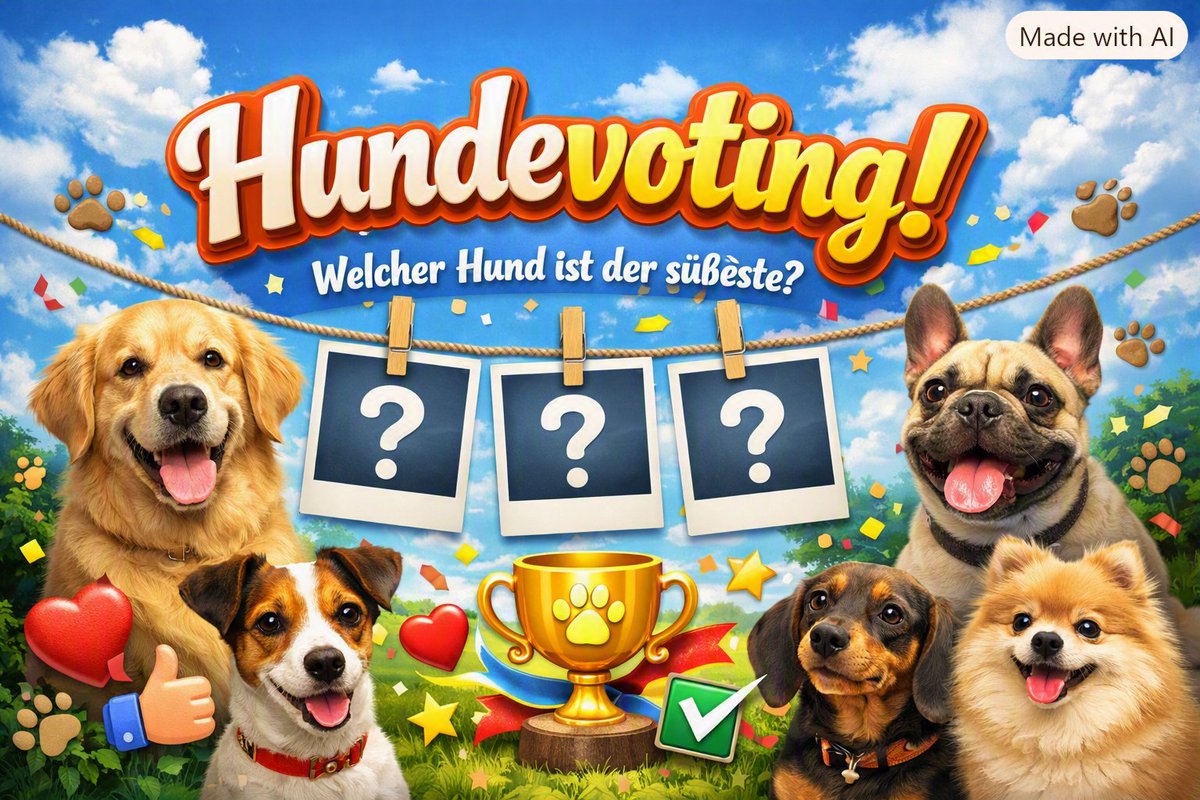 Hundevoting's tweet photo. Hundevoting! Zeige deinen Vierbeiner von seiner besten Seite oder stimme für deine Lieblingshunde ab. Egal ob frecher Welpe, treuer Senior, Mischling oder Rassehund – bei Hundevoting hat jeder die Chance auf den 1. Platz.
#Hundefotos #DogPhotography #DogLovers #Hundewelt #DogLife https://t.co/JQd8OjIVFx