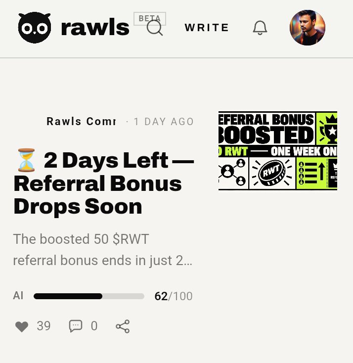 emranhasan1989's tweet photo. This is new blogging Platform #rawls simply create account with email address. Best earning opportunity.

https://t.co/GDfjHVQYwV

#earn #blockchain #blogging #blogger https://t.co/7urE92tJCi