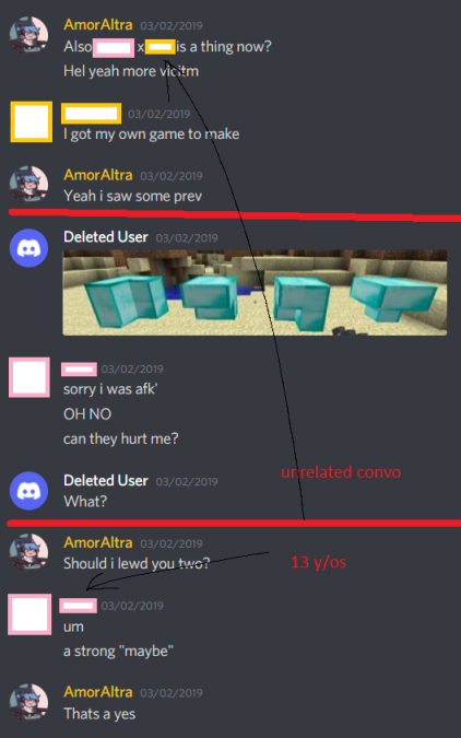 Solenhal's tweet photo. @DalueArt This doesn't address the worst pedo behaviours:

- Having a Discord server where minors access NSFW channels
- Talking about wanting to make NSFW of asexual preteens
- Actively talking about wanting to fuck kids and acknowledging it'd pedo shit
- Gleefully wants to groom more https://t.co/ng6LXHSisF