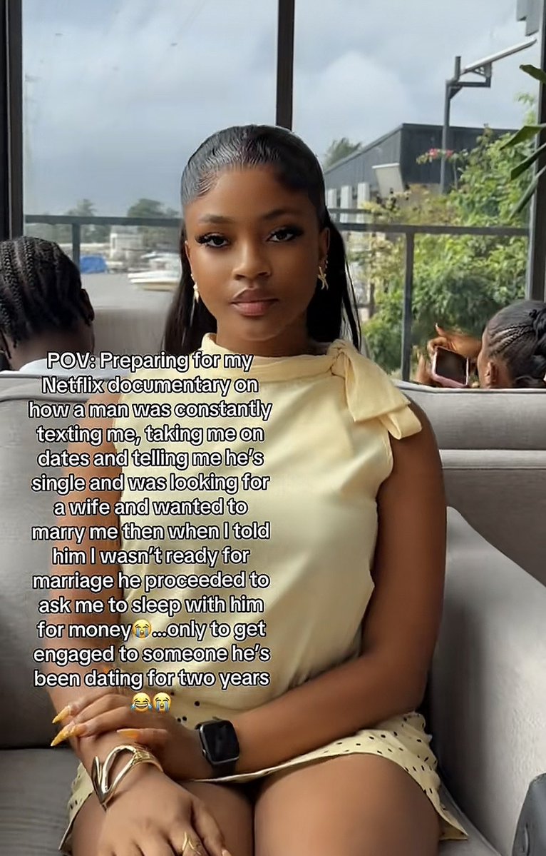 Hybrid_Ola's tweet photo. Summary of how Audrey Cyril’s fiancé is getting called out by over 7 women

- Audrey Cyril is a Christian TikTok content creator with over 600k followers, and for a while, she has made it known that she’s in a relationship.

- She has created content about her relationship while keeping her man private and lowkey. At some point, she said she was keeping her virginity for him.

- Mr Presh revealed in his proposal video that he had just texted Audrey, and she immediately responded to him after they lost contact 10 years ago.

- The proposal happened in July, and wedding preparations have started. However, a lady named Oma said she’s healed and ready to tell her story.

- Oma revealed that she had been talking to Mr Presh for a while. They had staycations together and were still in contact until January, only for her to later discover that he had been in a relationship with Audrey for two years and had proposed to her.

- Oma said she made food for him whenever he visited and thought they were cool, not knowing that he was in another relationship elsewhere.

- Immediately after Oma spoke up, over six women started calling him out. One lady said he took her on dates several times, told her he was single, had movie nights with her and love-b0mbed her, only for her to find out that he had recently gotten engaged. She also claimed he deactivated his WhatsApp afterward.

- Ladies are now posting videos of themselves in his house and car, comparing their experiences and claiming they had been with the same man and he’s a serial che@t 

- Another lady revealed that they had known each other for three years. She said he even sent her money and claimed that they still met a few weeks after he proposed to his fiancée.

- Right now, more women are coming out to share their experiences with him, but Audrey and Mr Presh are yet to say anything.

What are your thoughts?