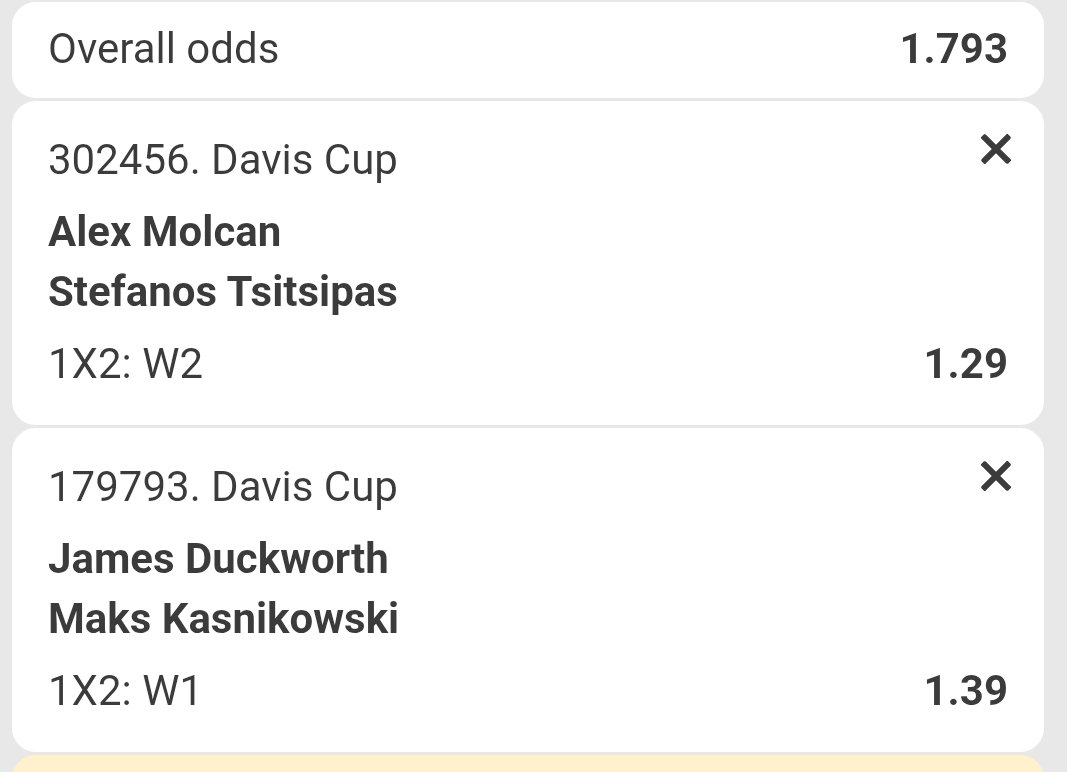 tennis_dog29's tweet photo. 🇺🇸DAVIS CUP COMBO 🔥
5 UNIT AMAZING PARALY 🍀
You will not find Better Than This 🎯 wake n cash 📉
Who will stop us from Winning today 🤞
Odds 1.79
Tsitsipas + Duckworth
Let's cash this money 🤝
Like if you Tailing ♥️
#parlay #freepicks #money #gamblingx #atp #usopen2026 #usopen #shelton #tennis #zverev #blockxx #gauff #fonseca #daviscup