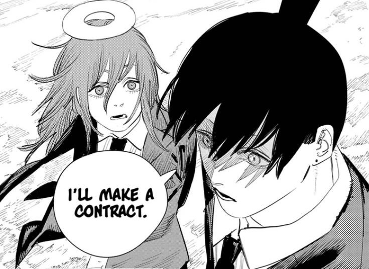 chrollosaidyolo's tweet photo. I'm sorry for the person I'll become once this panel gets animated... aki falling under makima's control, angel's expression... MY HEART CAN'T TAKE THIS https://t.co/J8otXnQbh9