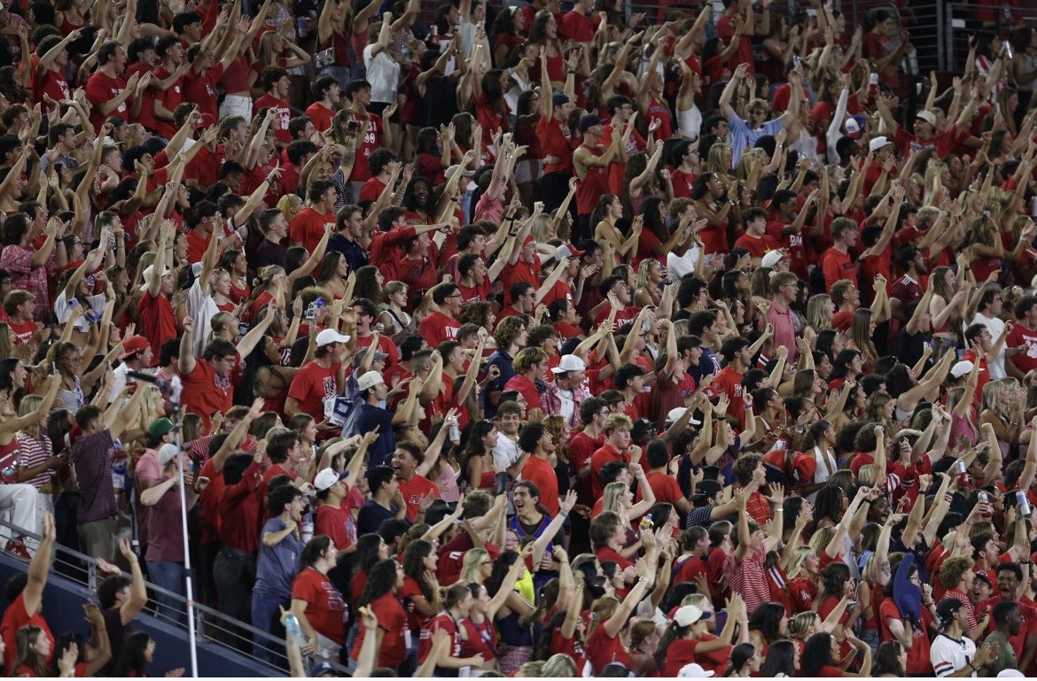 DRFrancois1's tweet photo. Terrific win for @ArizonaFB tonight over NIU. Thank you to all the fans who came out to Casino Del Sol Stadium. You witnessed history! Congratulations to Noah Fifita for setting our career passing yards record! 🐻⬇️ https://t.co/k10s9VMweo