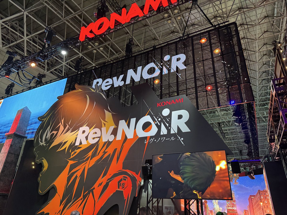 inamisan's tweet photo. KONAMIさんブースのクイズラリー参加してシールもらってきましたな！「レヴ・ノワール」というゲーム面白そう！ https://t.co/p40vCFar1N