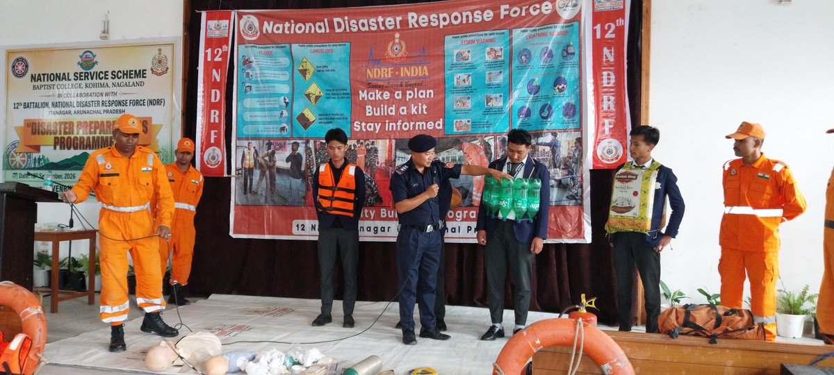 12bnndrf's tweet photo. 12NDRF conducted #CapacityBuildingProgramme at Baptist College, Mission Compound (NSS) #Kohima #Nagaland  Around 156 beneficiaries benefitted with do’s and don’t during disaster. 
#NDRF4U #BePrepared https://t.co/K7fluVyNVj