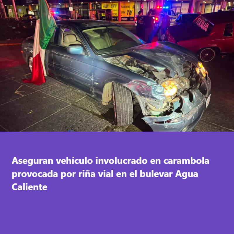 ReporteBC58's tweet photo. Aseguran vehículo involucrado en carambola provocada por riña vial en el bulevar Agua Caliente
https://t.co/5TlMvjD8MZ https://t.co/l4PqhBu4Ph