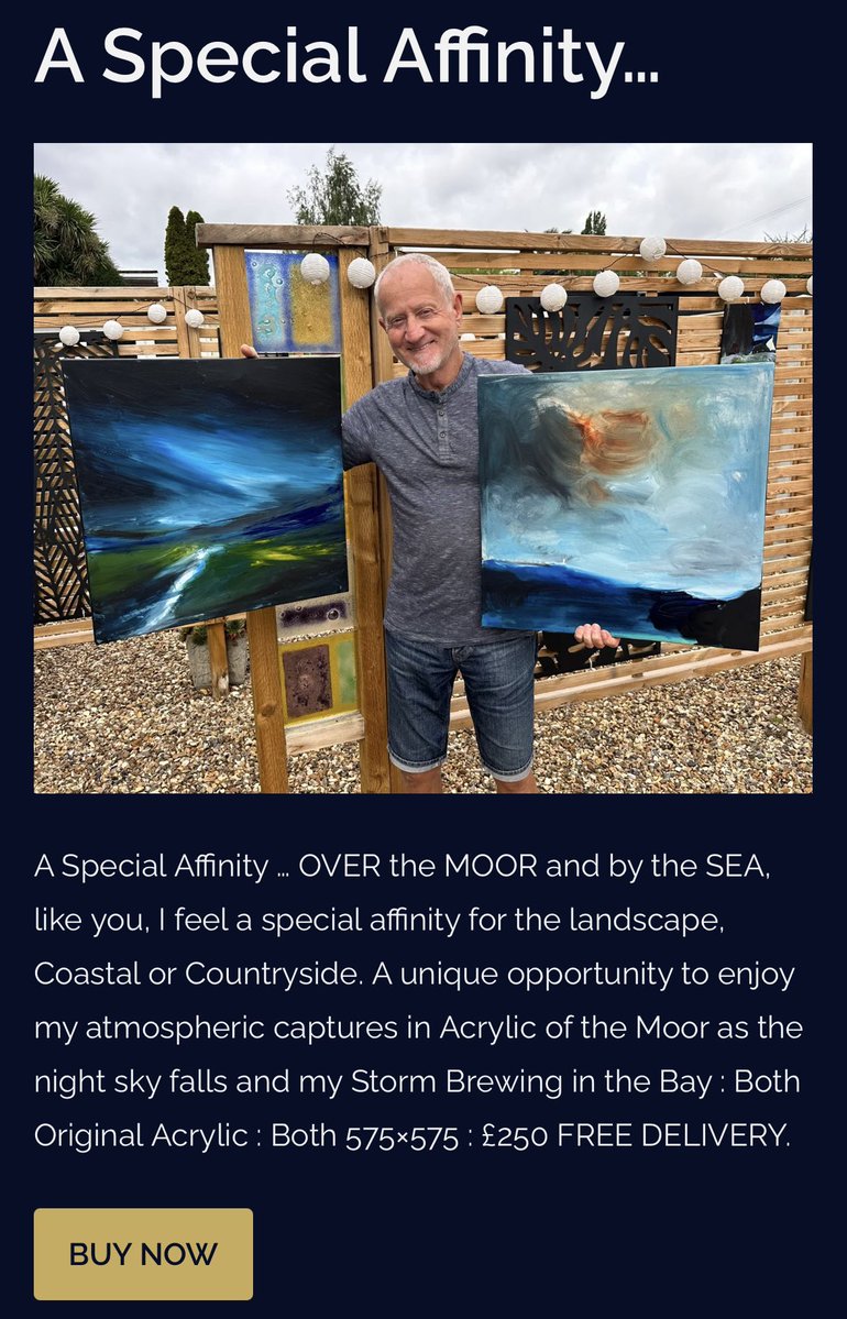 ArtInBrixham's tweet photo. A Special Affinity … OVER the MOOR and by the SEA, like you, I feel a special affinity for the landscape, Coastal or Countryside. My atmospheric captures in Acrylic of the Moor as the night sky falls and my Storm Brewing in the Bay : https://t.co/yobB7U0uMM https://t.co/WJAoG4cpb6