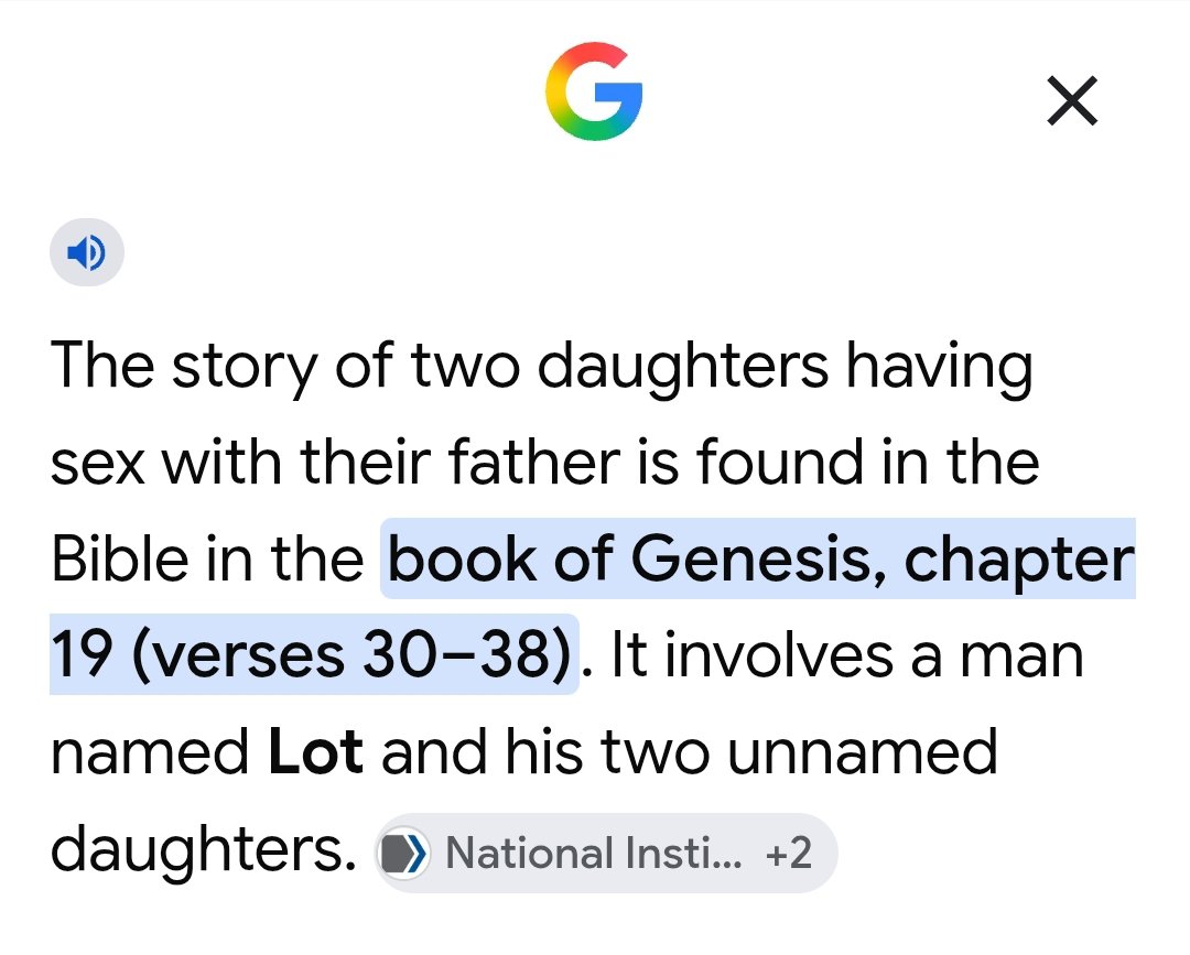 Debibera's tweet photo. @MeghUpdates @DelhiPolice The Bible mentions an incident in which two daughters r*ped their own father. This story known as the 'Lot's daughters'. https://t.co/JZZ7WNd6mU