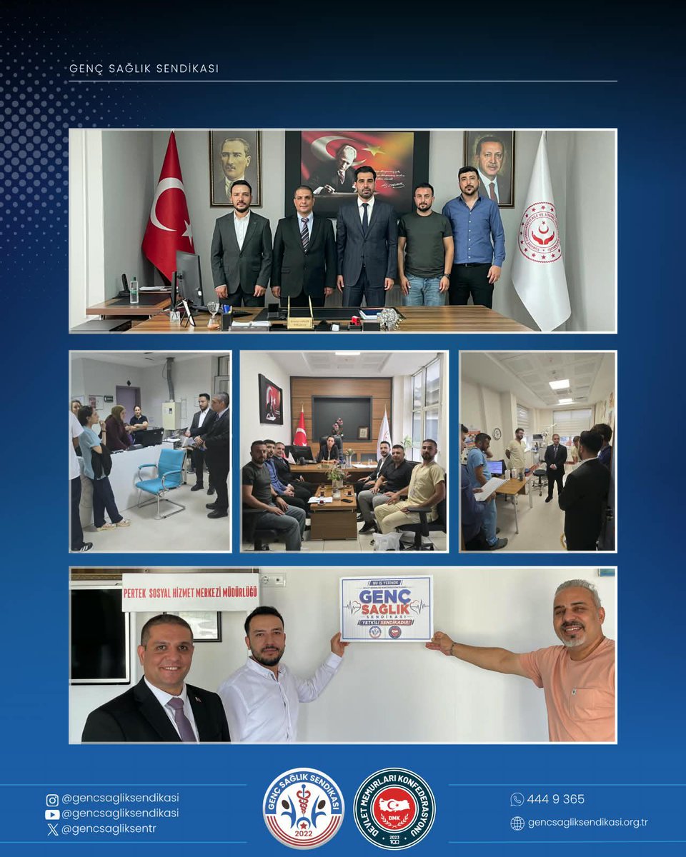 gencsagliksentr's tweet photo. Genel Başkan Yardımcımız Eren Demir, Tunceli İl Başkanımız Nurullah Yardımcı ve il yönetimimizle birlikte Tunceli’de saha ziyaretleri gerçekleştirdi.

Ziyaret kapsamında Tunceli Devlet Hastanesi, Tunceli İl Sağlık Müdürlüğü, Tunceli Aile ve Sosyal Hizmetler İl Müdürlüğü, Tunceli İl Ambulans Servisi Başhekimliği, Tunceli Merkez Sağlıklı Hayat Merkezi, Tunceli Ağız ve Diş Sağlığı Merkezi, Pertek Aile ve Sosyal Hizmetler Müdürlüğü, Çemişgezek İlçe Devlet Hastanesi ve Hozat İlçe Devlet Hastanesi ziyaret edildi.

Tunceli Devlet Hastanesi’nde Başhekim Uzm. Dr. Hakkı Aktaş ve Sağlık ve Bakım Hizmetleri Müdürü Arzu Ayboğa İnanç, Tunceli Aile ve Sosyal Hizmetler İl Müdürü Hüseyin Okan, Tunceli İl Ambulans Servisi Başhekimi Dr. Orhan Yürük, Tunceli Ağız ve Diş Sağlığı Merkezi Başhekimi Dt. Bengü Demirdaş ve İdari ve Mali İşler Müdürü Faruk Oluk ile bir araya gelindi. Ziyaret edilen kurumlarda yöneticilerimiz ve çalışma arkadaşlarımızla görüşmeler yapıldı.

Genç Sağlık Sendikası olarak meslektaşlarımızla doğrudan temas kurmaya, sahadan gelen talepleri ilgili mercilere taşımaya ve çözüm odaklı sendikacılık anlayışımızla çalışmalarımızı sürdürmeye devam ediyoruz.