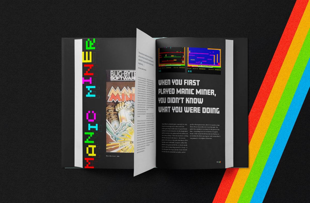 Golden_Slumb's tweet photo. This isn’t just a book about the ZX Spectrum.

It’s designed to feel like the Spectrum: bold, colourful, inventive and packed with personality!

Here’s a first look inside THE RUBBER-KEYED WONDER. What do you think? 🌈 https://t.co/N0VZueUYcn