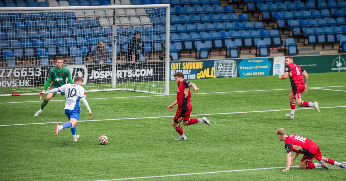 GomboczSteve's tweet photo. Some goalmouth action photos of the game Bury v Workington AFC during the FA Cup Qualifier on 19/9/26. The Shakers worked hard, well done. @buryfcofficial #bfc140 #shaker #BuryFC #PartOfit @whitebluearmy https://t.co/zcr0uN8J9M