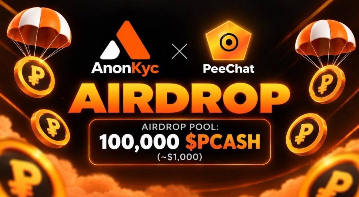 Banditboog2w's tweet photo. New Airdrops  : AnonKYCPeeChat
Reward : PCASH ($6)

➖  Join Telegram 
➖  Follow Twitter
➖  Complete Another Task  
➖  Submit AnonKYC Username 
➖  Done

📌Distributed : 26th October, 2026 https://t.co/dLhCh30O4N