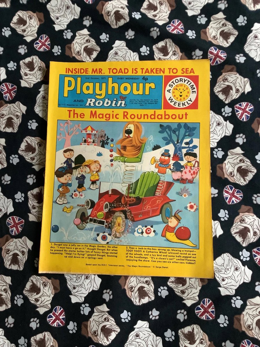 WatsonsVintage's tweet photo. A Super Fun and Nostalgic #giftidea Rare Vintage 2 October 1971 Playhour and Robin Comic - The Magic Roundabout - Pinky And Perky -Mr Toad - Unusual Birth Year Gift https://t.co/5HQsKioQAo via @Etsy #VintageComics #KidsComics #1971Gift #OctoberBirthday #TheMagicRoundabout #Playhour
