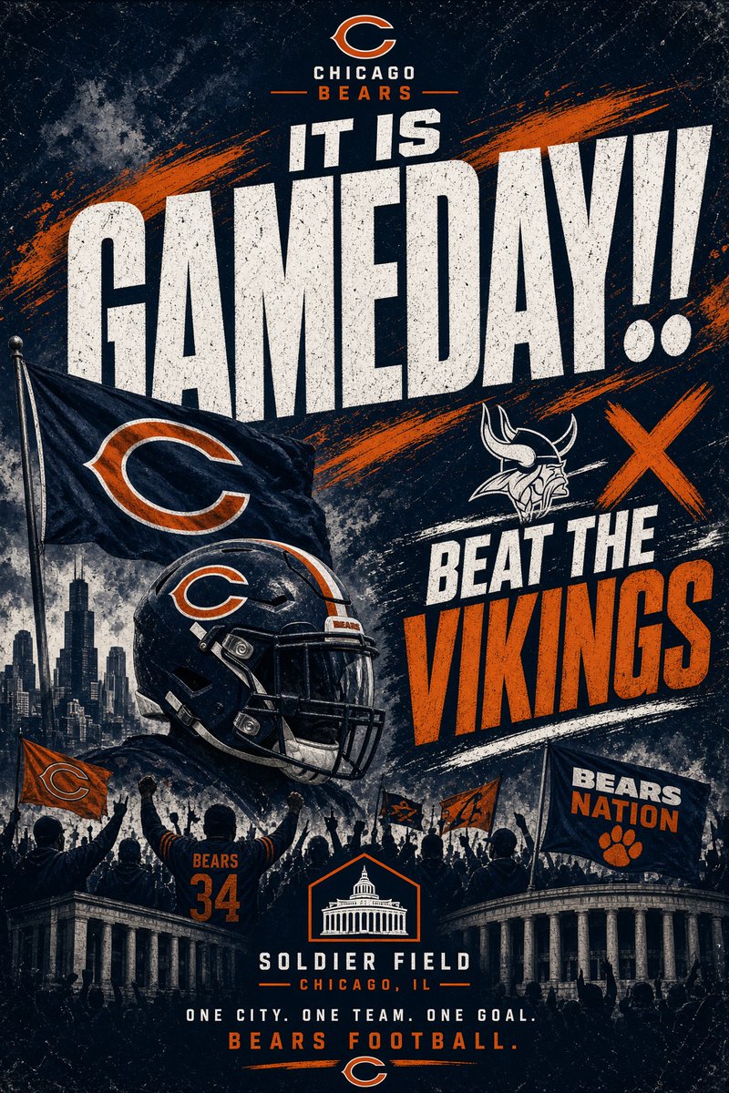 GenXRP45's tweet photo. ITS GAMEDAY!!! GO BEARS!! BEAT THE VIKINGS!!! @ChicagoBears #GSH #NFL https://t.co/1Ti8e2dnB2