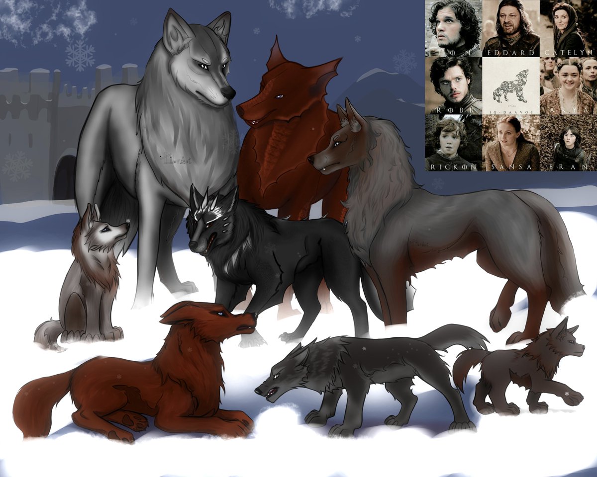 LibrAzot's tweet photo. The Stark House
I imagine the whole family as animals.
#gameofthrones #stark #wolf #fypシ゚ https://t.co/ng7azV6y8Y