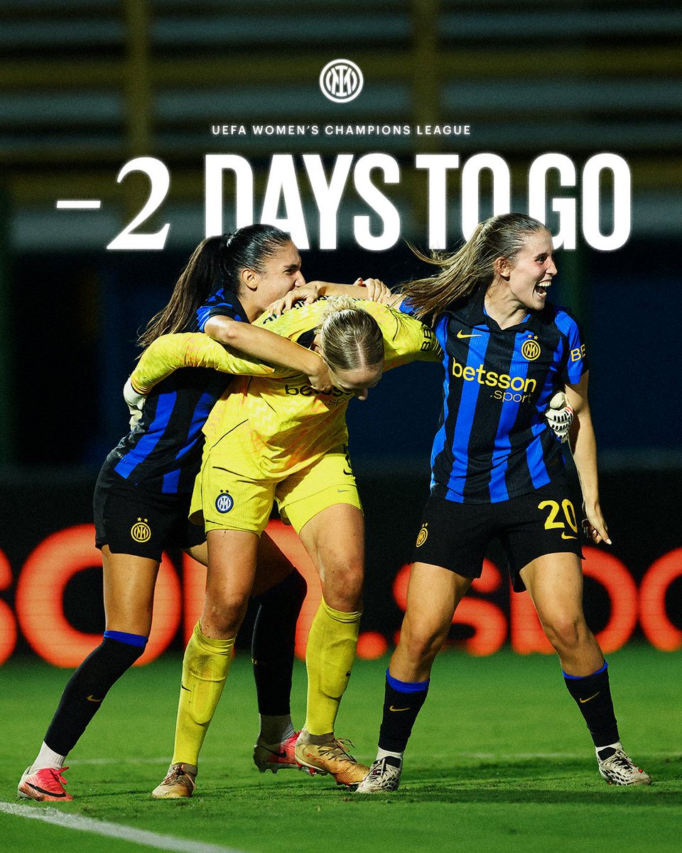 Inter_Women's tweet photo. Mancano due giorni alla nostra prima storica serata nella League Phase della UEFA Women’s Champions League ✨

Inter-BK Häcken, martedì alle 18:45 allo Stadio Brianteo di Monza. Biglietti: https://t.co/btXIRfze1G 🖤💙 https://t.co/hnTsIIOJ3L