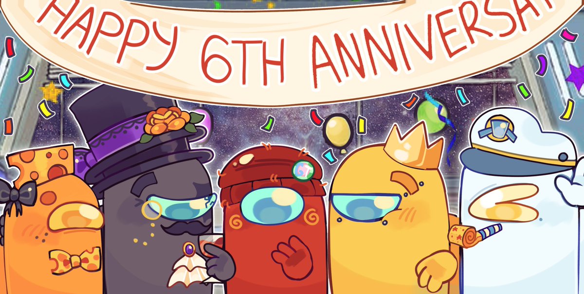 MXCoryCheshka's tweet photo. HAPPY 6TH AUL ANNIVERSARY! 🎉
#amonguslogic #gametoons #amongus https://t.co/2UnSZpL4KW