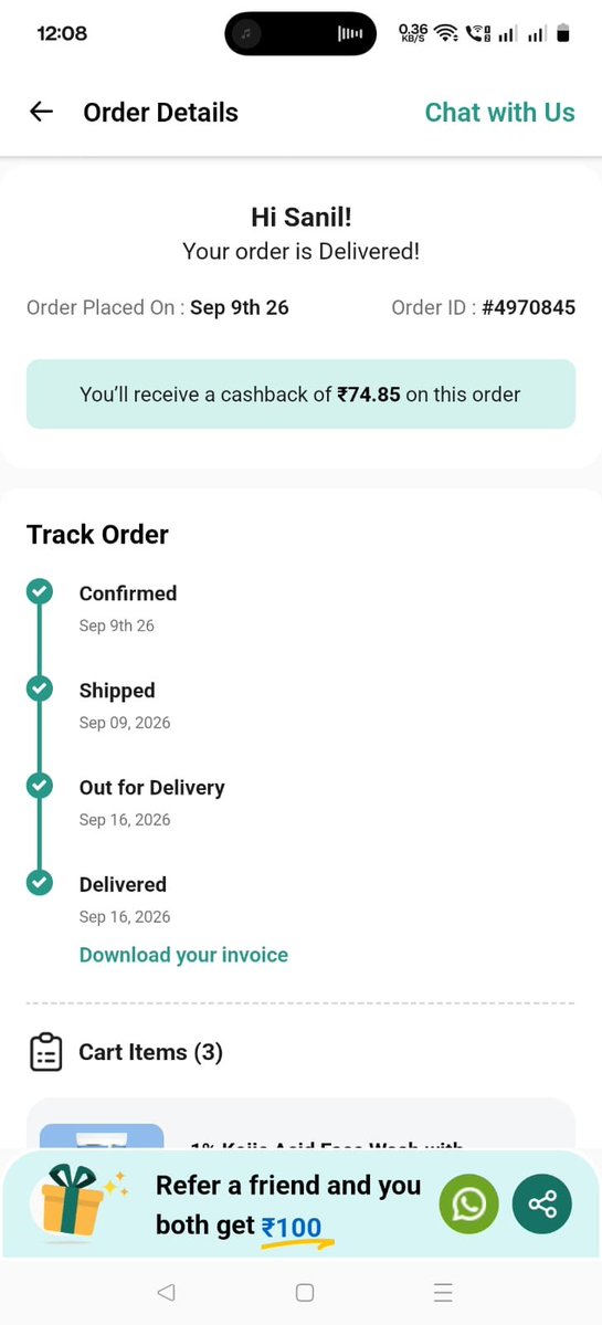 vigmamta's tweet photo. @thedermaco @honasa_india Your records. Please look after the matter as i been running pillar to pole and I am regular buying these product so it's sad to know to receive wrong product and no customer support where I can file my complaint hope the management will take action against such frauds. https://t.co/yJPZ0ftVGK