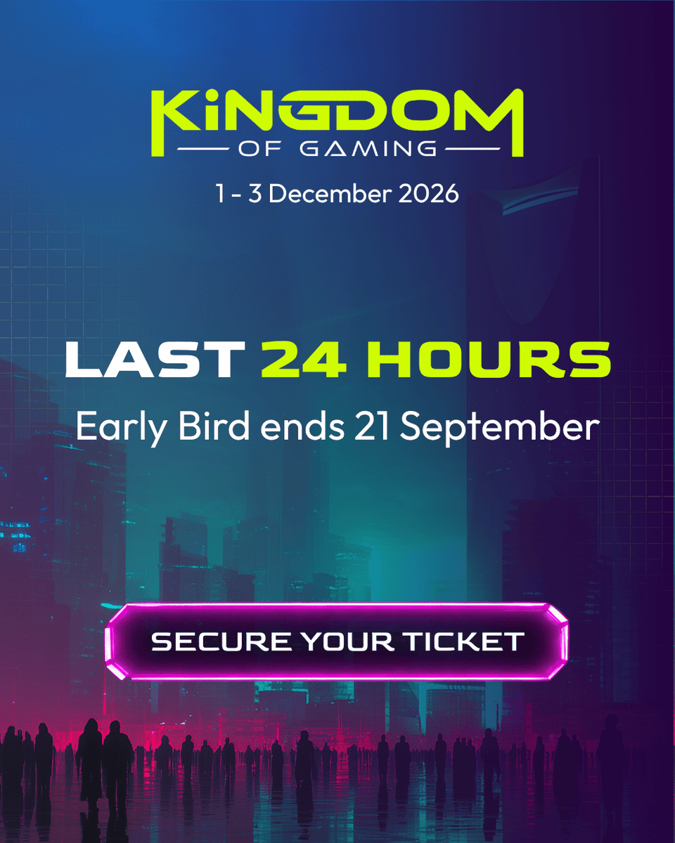 kog_mea's tweet photo. Last 24 hours.

Early Bird closes on 21 September, and Gold Pass and Founder Pass move to the next rate after it ends.

Your gateway into #KingdomOfGaming is still open.

Secure your pass: https://t.co/FkvOIL5tAD

#WeBuildWorlds https://t.co/ByNZOkWJgy