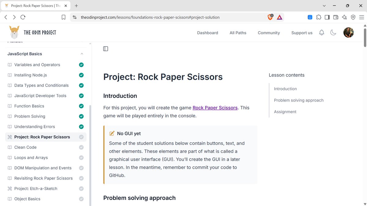 Adnankhan07_'s tweet photo. Day #07 of @TheOdinProject  
▪️Learning Full-stack (Foundations path)

>Completed Rock, paper, scissors game.
>Had to take some AI help but i'll keep goin, will make foundations strong.

#JavaScript #LearnInPublic https://t.co/IBdfNqRbhH