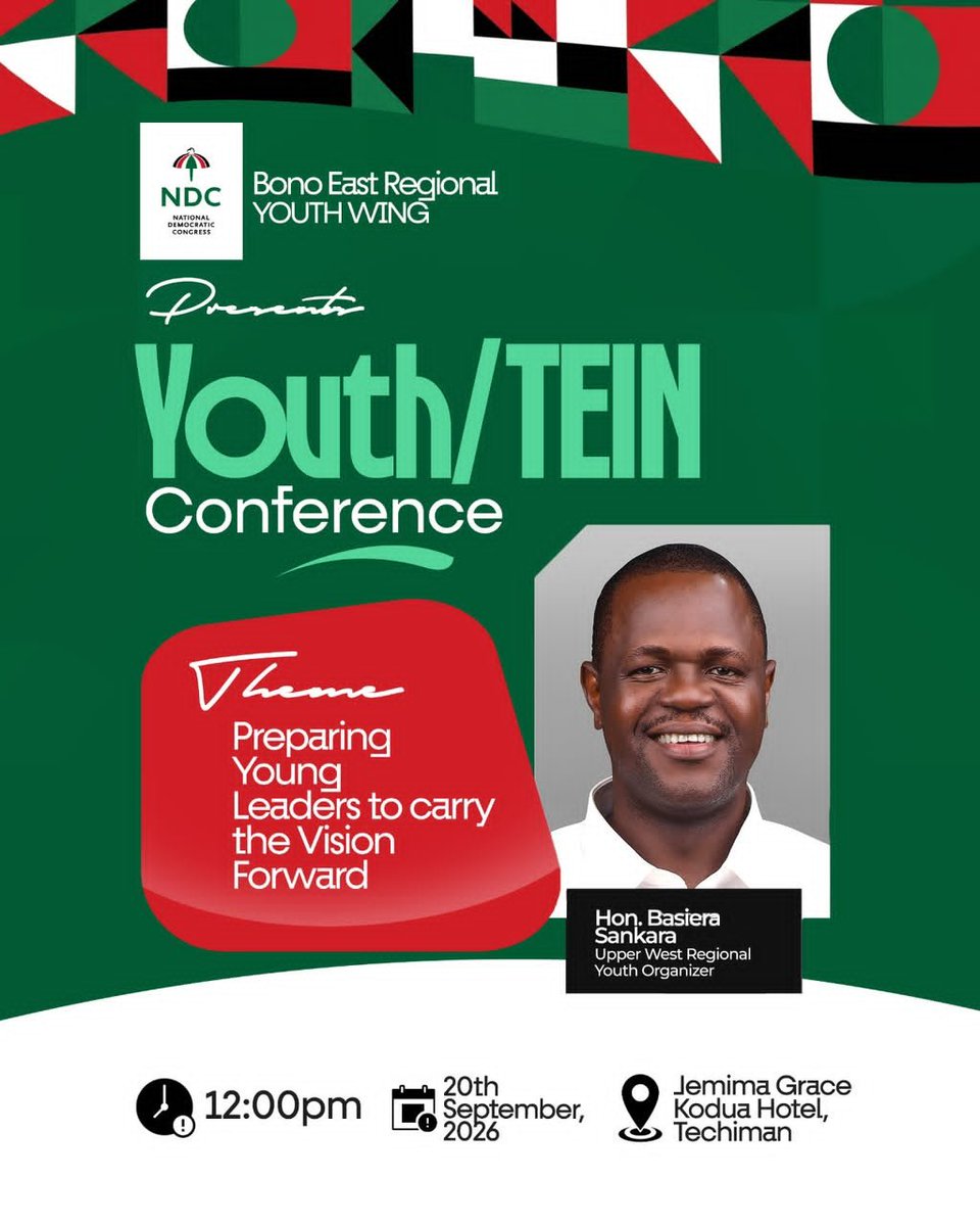 boareasa's tweet photo. Commander Basiera will be joining the Bono East Regional Youth Wing today for their Youth/TEIN Conference at the Jemima Grace Kodua Hotel, Techiman at 12PM.

#Saankara4NYO #TeamSaankara https://t.co/BdFZgtyTx2