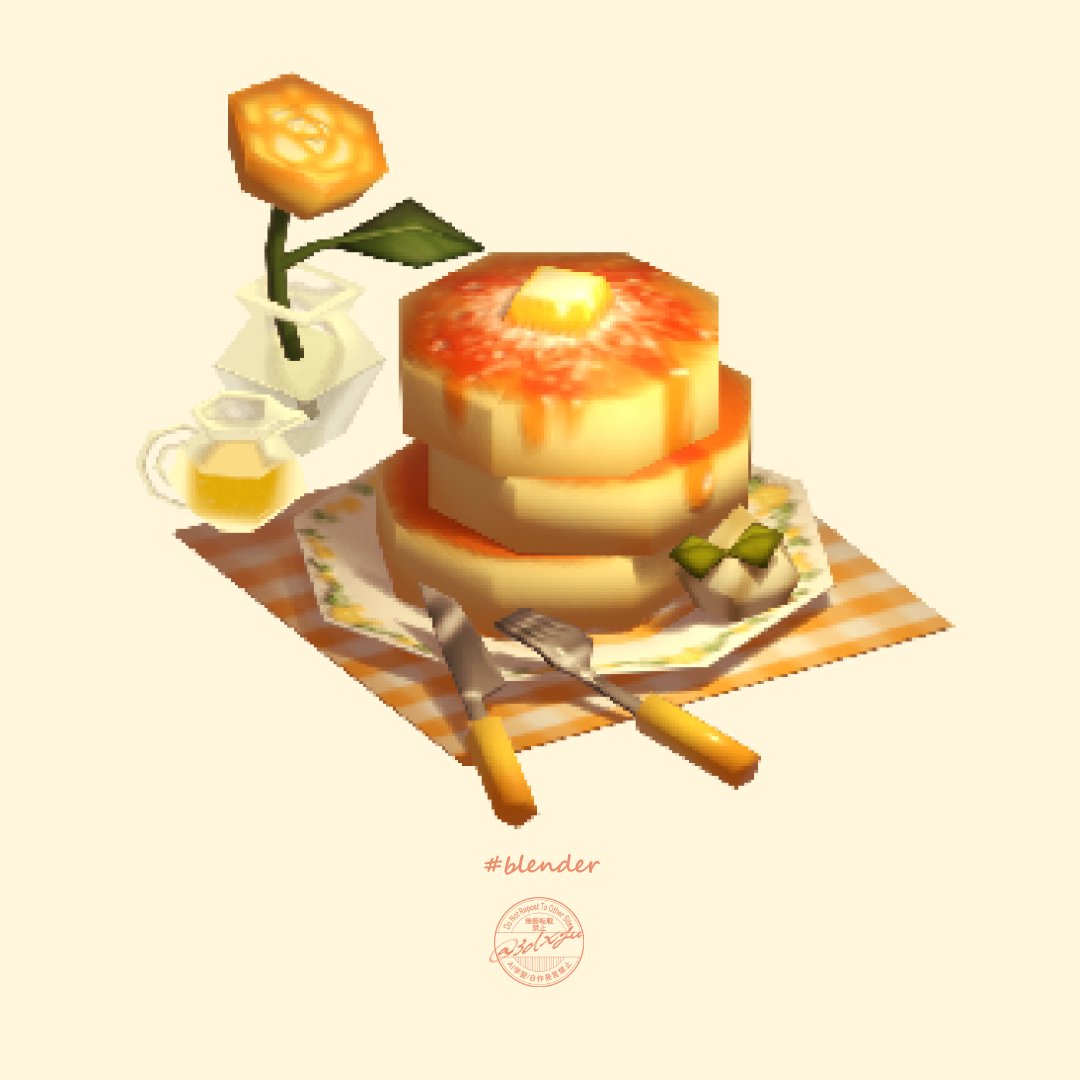 3dxyu's tweet photo. 💛🥞💛

#blender #lowpoly https://t.co/DBYnKK2dT5