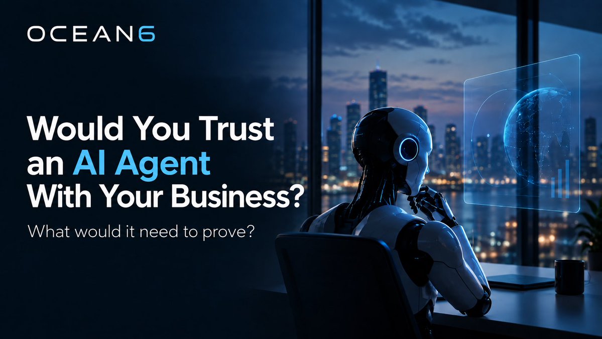 Ocean6_ai's tweet photo. Would you trust an AI agent to take on responsibilities in your business?

From managing customer enquiries to coordinating daily operations, AI agents are opening up new possibilities.

Tell us which tasks you'd delegate, what concerns you'd have, and what an AI agent would need to prove before earning your trust.