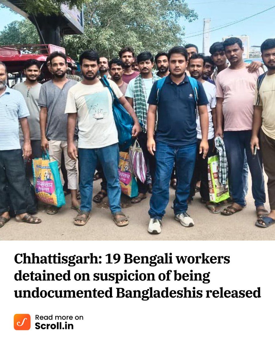 scroll_in's tweet photo. #Chhattisgarh | Bilaspur Senior Superintendent of Police Rajnesh Singh said that 19 of them were released following verification of their names in the voter lists, local administration records, family details and permanent residence documents

https://t.co/8zIYOZXPAL https://t.co/SairqYWIF4