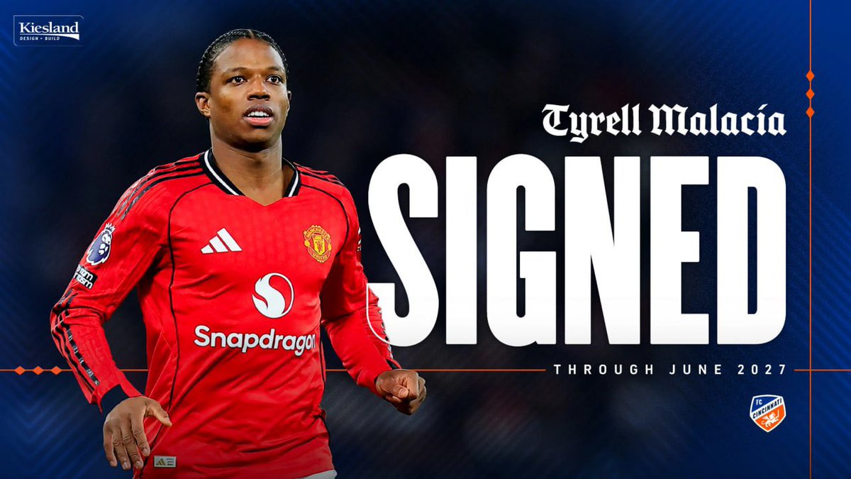 t247net's tweet photo. OFFICIAL: FC Cincinnati have signed former Manchester United FC left-back Tyrell Malacia (27) on a free transfer on a contract until June 2027.

#FCCincinnati #MLS #Transfers https://t.co/PQ1hhBVmOF